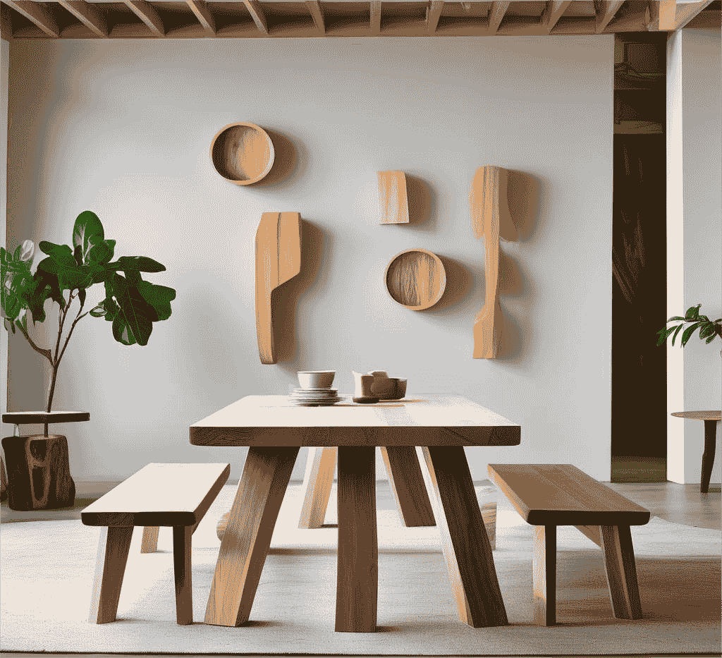 100% eco-friendly oak tables and benches.